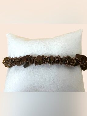 Tigers eye & copper Beaded Stone Bracelet